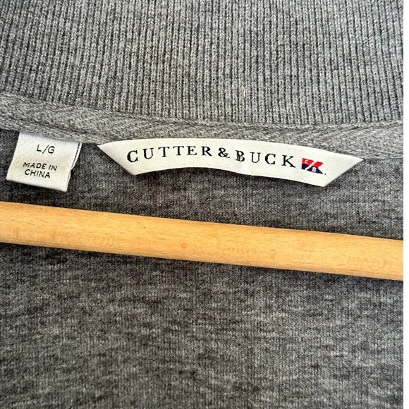 Cutter & Buck Sweater Men’s Size Large Gray 1/4 Zip Pullover 100% Cotton - Picture 8 of 11